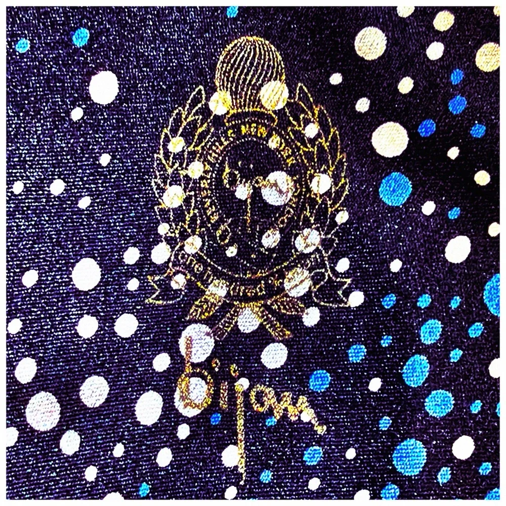 Bijan 100% Silk Pocket Square | Galaxy Pattern | Designer Crest | 13" x 13” - Picture 8 of 9